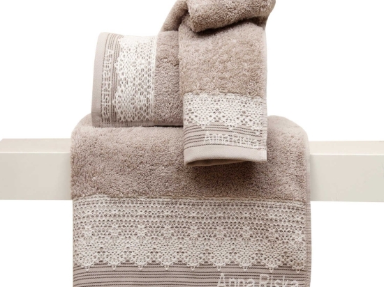 Πετσέτα Σετ 3τμχ Des. Karla 2.Beige Anna Riska Σετ Πετσέτες 100% Βαμβάκι