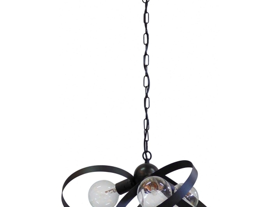 Φωτιστικό Οροφής Κρεμαστό Halka 3/L 01-0241 Black Μέταλλο