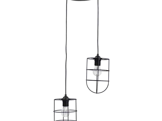 Φωτιστικό Οροφής Κρεμαστό Fun-40 Pendel 2/L Black -S- 34-0079 Μέταλλο,Πλαστικό
