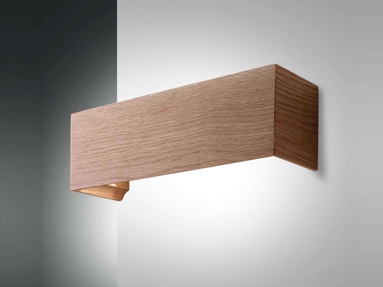 Φωτιστικό Τοίχου - Απλίκα Led Badia 3383-21-215 Oak Fabas Luce Μέταλλο,Ξύλο