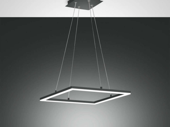 Φωτιστικό Οροφής Κρεμαστό Led Bard 3394-40-282 L.420X420 Anthracite Fabas Luce Μέταλλο, Μεθακρυλικό