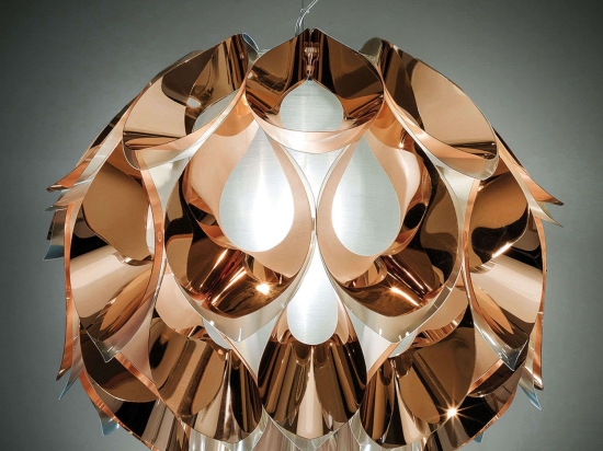 Φωτιστικό Οροφής Led Flora Small Copper Slamp Αλουμίνιο,Πολυπροπυλένιο