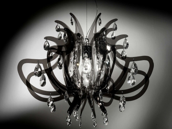 Φωτιστικό Οροφής Lillibet Black Slamp Αλουμίνιο,Πολυπροπυλένιο