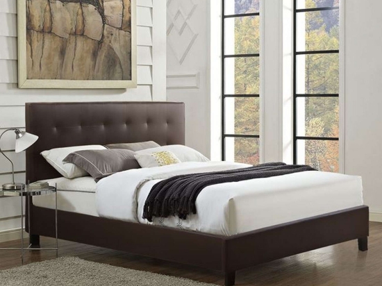 Κρεβάτι Brisa HM552.02 Με Τεχνόδερμα Brown Διπλό Τεχνόδερμα