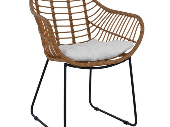 Πολυθρόνα Μεταλλική HM5300 Με Wicker Beige - Anthracite