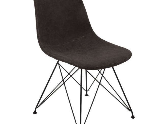 Καρέκλα Panton ΕΜ777,3 Vintage Black Σετ 4τμχ Μέταλλο,Τεχνόδερμα