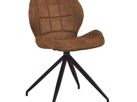 Καρέκλα Μεταλλική Black Norma ΕΜ792,2 Με Υφασμα Suede Brown Σετ 2τμχ Μέταλλο,Ύφασμα