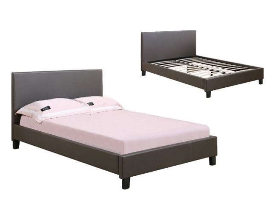 Κρεβάτι Wilton Ε8060,21 Dark Brown Μονό Ξύλο,Ύφασμα