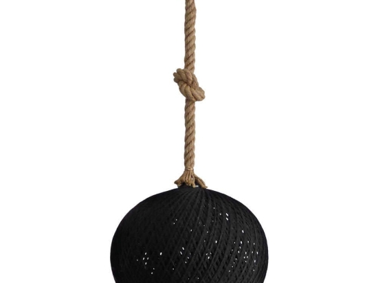Φωτιστικό Οροφής Silk-02 Φ35 Rope 1/L Ε/27 31-1152 Black-Brown Heronia Σχοινί