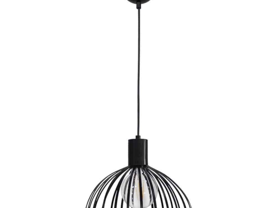 Φωτιστικό Οροφής Paris/28 1/L Φ28 Η95 Χ Φ28cm Black 34-0237 Heronia Μέταλλο