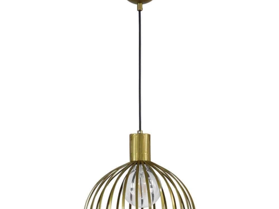 Φωτιστικό Οροφής Paris/28 1/L Φ28 Η95 Χ Φ28cm Gold 34-0238 Heronia Μέταλλο
