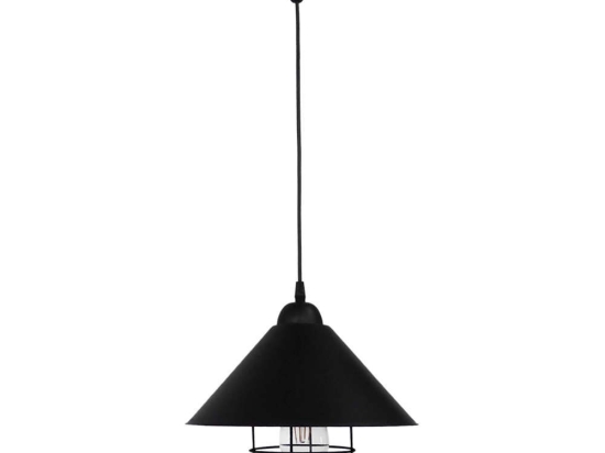 Φωτιστικό Οροφής 35-0035 Conos 1/L Ε27 Με Πλέγμα H100XΦ30cm Navy Black Heronia Μέταλλο