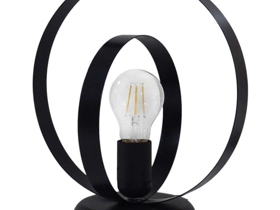 Φωτιστικό Επιτραπέζιο 34-0280 Halka Φ18-25 Ε27 H28XΦ25cm Black Heronia Μέταλλο