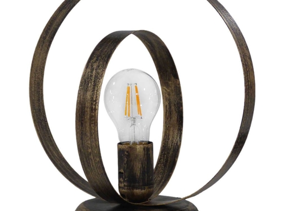Φωτιστικό Επιτραπέζιο 34-0281 Halka Φ18-25 Ε27 H28XΦ25cm Bronze Heronia Μέταλλο