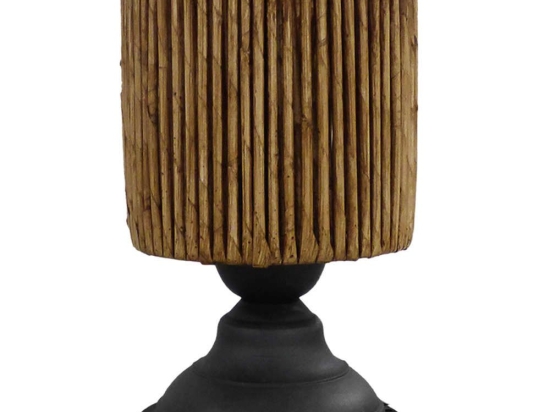 Φωτιστικό Επιτραπέζιο 09-0111 TL-06 Kyoto Ε27 H25XΦ15cm Black-Brown Heronia Μέταλλο,Bamboo