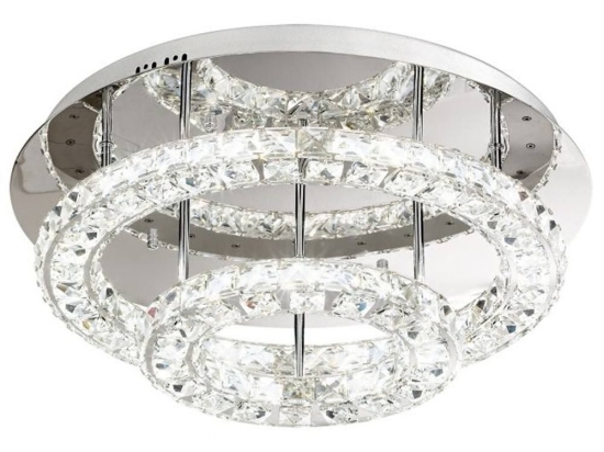 Φωτιστικό Οροφής - Πλαφονιέρα 39003 Toneria Led Ø550 Κρύσταλλο Chrome Eglo Μέταλλο,Γυαλί