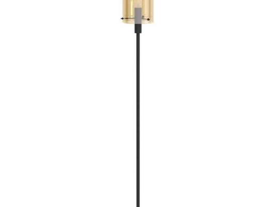 Φωτιστικό Δαπέδου 39542 Polverara E27/1 Black-Brass Eglo Μέταλλο,Γυαλί