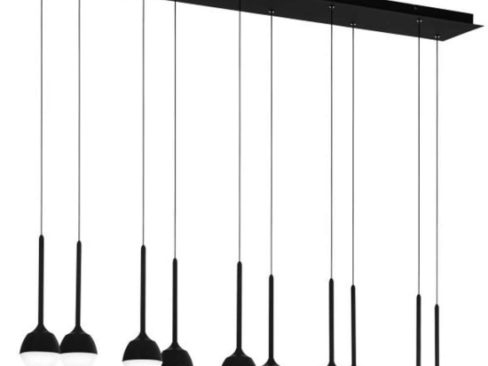 Φωτιστικό Οροφής - Ράγα 39713 Nucetto Led/10 Black-Clear Eglo Μέταλλο,Γυαλί