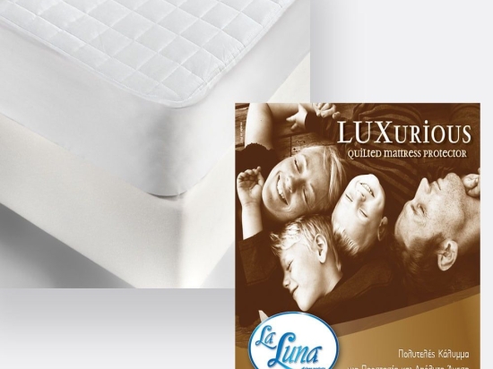 Επίστρωμα Καπιτονέ Με Φάσα Luxurious White La Luna King Size 180x200cm 100% Βαμβάκι