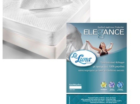 Επίστρωμα Καπιτονέ Με Φάσα Elegance White La Luna Μονό 110x200cm Microfiber