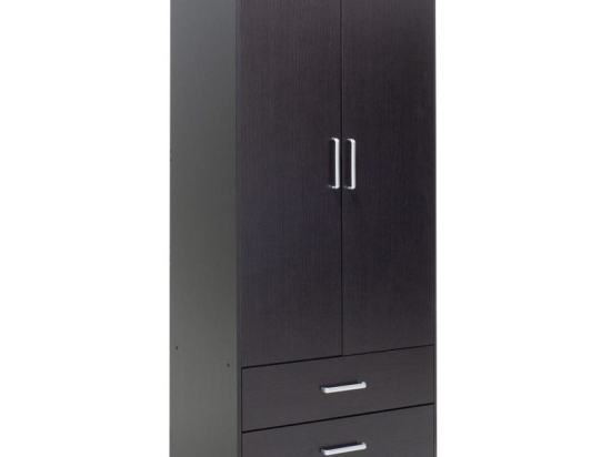 Ντουλάπα ρούχων δίφυλλη OLYMPUS pakoworld χρώμα wenge 81x57x183εκ