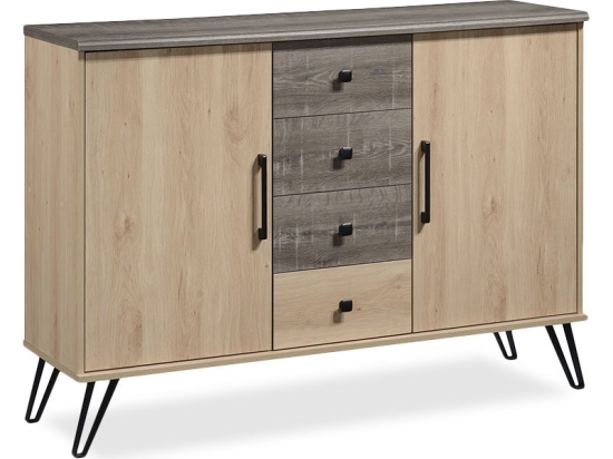 Μπουφές με συρτάρια Bruno pakoworld χρώμα viscount - toro 133,5x40x96,5εκ