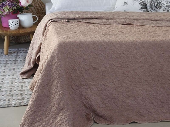 Κουβερλί Confi Stonewashed Apple Melinen Υπέρδιπλo 200x240cm Πολυέστερ