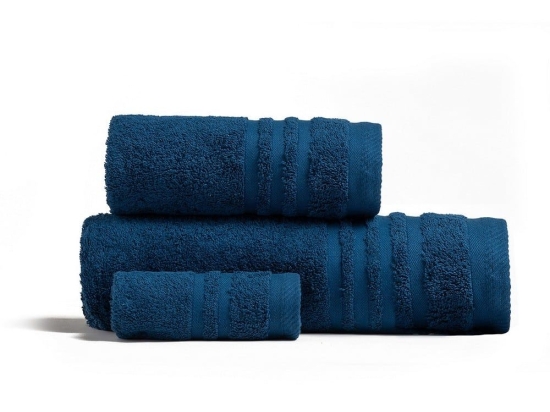 Πετσέτα Premio Dark Blue Melinen Προσώπου 50x100cm 100% Πενιέ Βαμβάκι
