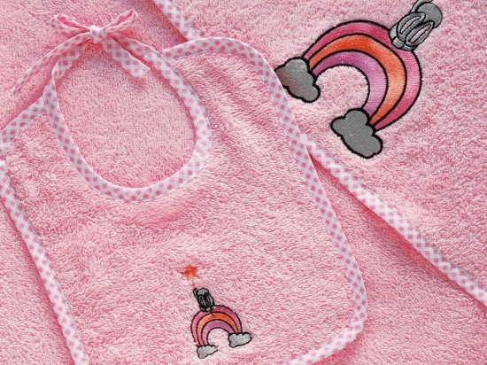 Σαλιάρα Βρεφική Wish Pink Melinen 100% Βαμβάκι