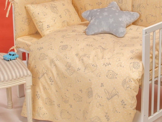 Πάντα Κούνιας Happy Yellow Melinen 40x195cm 100% Βαμβάκι