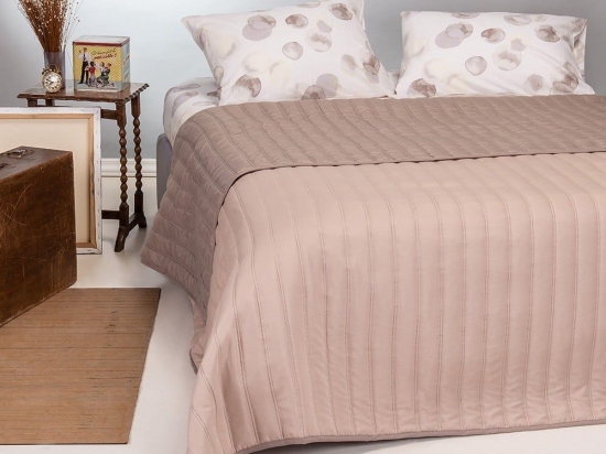 Κουβερλί Capri Διπλής Όψης Somon-Taupe Melinen Μονό 160x240cm Πολυέστερ