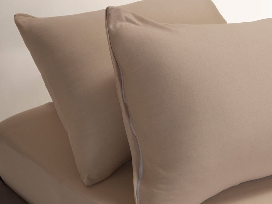 Κατωσέντονο Jersey Με Λάστιχο (Σετ 2τμχ) Beige Melinen Μονό 100x225cm 100% Βαμβάκι