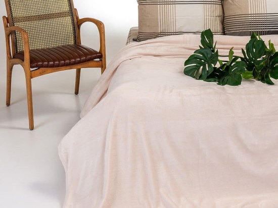 Κουβέρτα Tokyo Fleece Ecru Melinen Υπέρδιπλο 220x240cm Πολυέστερ