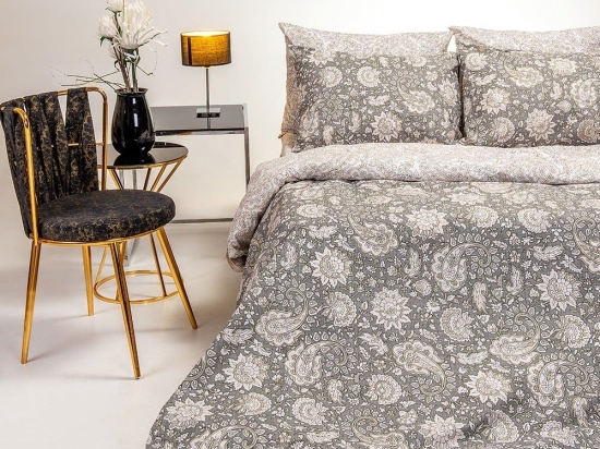 Παπλωματοθήκη Lora Grey Melinen Μονό 160x245cm Βαμβάκι-Πολυέστερ