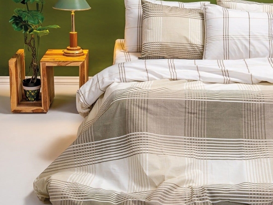 Σεντόνια Torino Με Λάστιχο (Σετ 4τμχ) Khaki Melinen King Size 180x232cm Βαμβάκι-Πολυέστερ