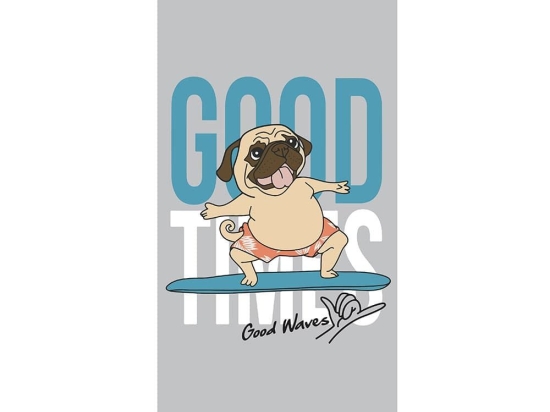 Πετσέτα Θαλάσσης Παιδική Dog Grey-Blue Melinen Θαλάσσης 75x150cm Πολυέστερ
