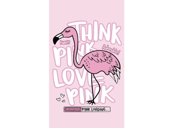 Πετσέτα Θαλάσσης Παιδική Flamingo Pink Melinen Θαλάσσης 75x150cm Πολυέστερ