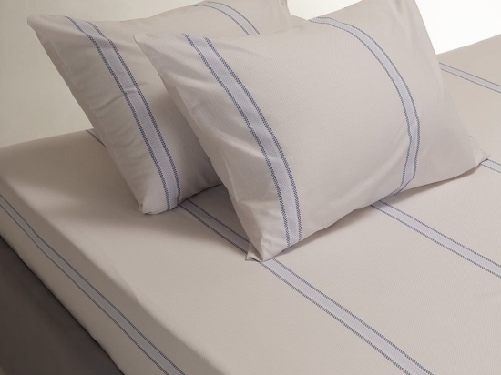 Κατωσέντονο Andrew Με Λάστιχο (Σετ 3τμχ) Blue Melinen King Size 180x232cm 100% Βαμβάκι