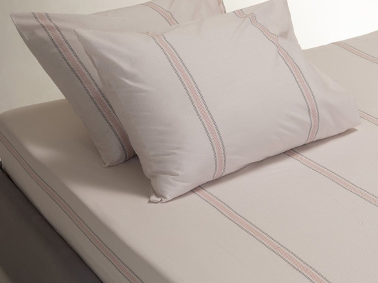 Κατωσέντονο Andrew Με Λάστιχο (Σετ 3τμχ) Pink Melinen King Size 180x232cm 100% Βαμβάκι