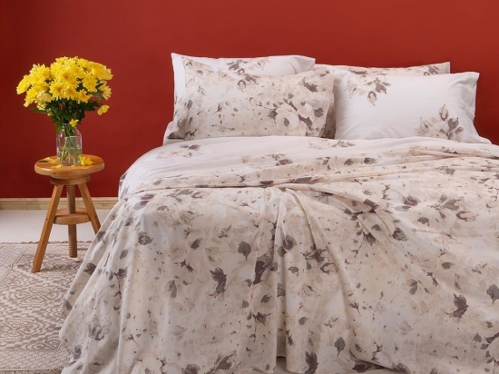 Σεντόνια Porchia Με Λάστιχο (Σετ 3τμχ) Beige Melinen Μονό 100x232cm 100% Βαμβάκι