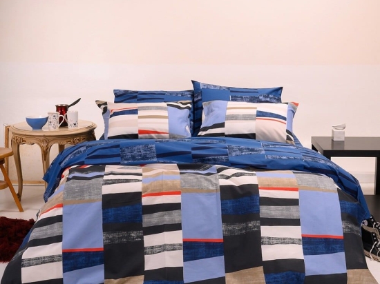Σεντόνια Tommy (Σετ 3τμχ) Blue Melinen Μονό 170x270cm 100% Βαμβάκι
