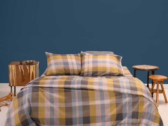 Σεντόνια Φανελένια Hanna (Σετ 4τμχ) Aqua Melinen King Size 270x260cm 100% Βαμβακερή Φανέλα