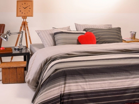 Σεντόνια Suman Με Λάστιχο (Σετ 4τμχ) Grey Melinen King Size 180x232cm Βαμβάκι-Πολυέστερ