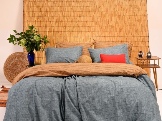 Σεντόνια Jaya Με Λάστιχο (Σετ 4τμχ) Petrol Melinen King Size 180x232cm Βαμβάκι-Πολυέστερ
