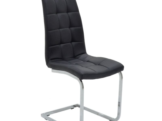 Καρέκλα Darrell pakoworld pu μαύρο-βάση χρωμίου 42x49x106εκ Σετ 2 Τεμαχίων