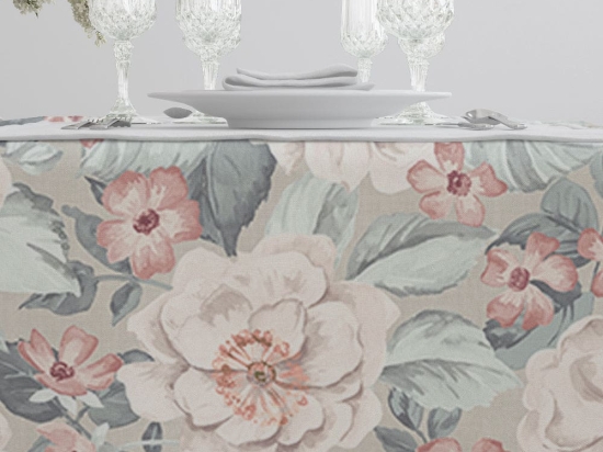 Borea Τραπεζομάντηλο Roses 140 x 140 cm Βεραμάν