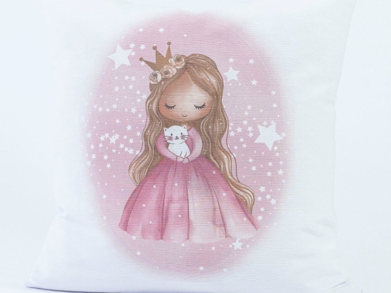 Borea Μαξιλάρι Διακοσμητικό Printed Little Queen 45 x 45 cm Λευκό