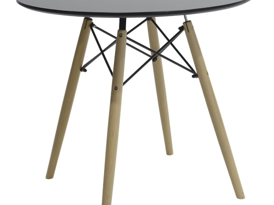Τραπέζι Julita pakoworld Φ80 επιφάνεια MDF μαύρο gloss