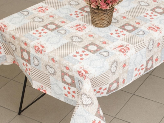 Borea Τραπεζομάντηλο Hearts 140 x 260 cm Μπεζ