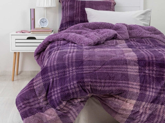 Borea Κουβερτοπάπλωμα Boxy Μωβ Μονό 160 x 220 cm Μωβ